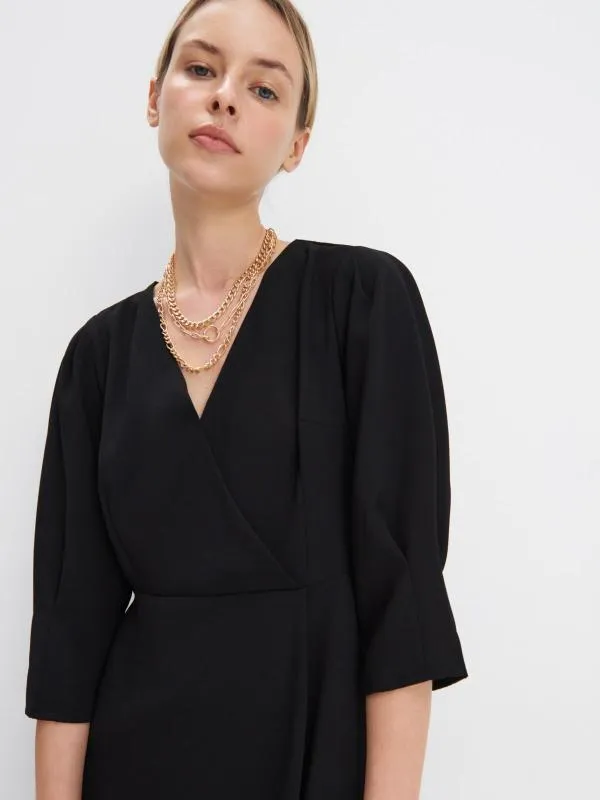 Rochie casual Mohito EU 40 | Negru, Mini, Mânecă trei sferturi, Design petrecut, Poliester - Image 2