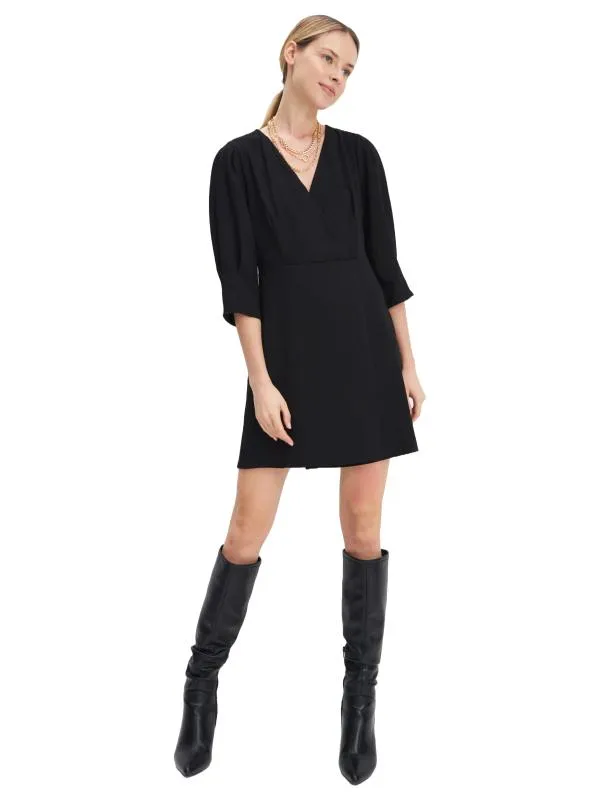 Rochie casual Mohito EU 40 | Negru, Mini, Mânecă trei sferturi, Design petrecut, Poliester