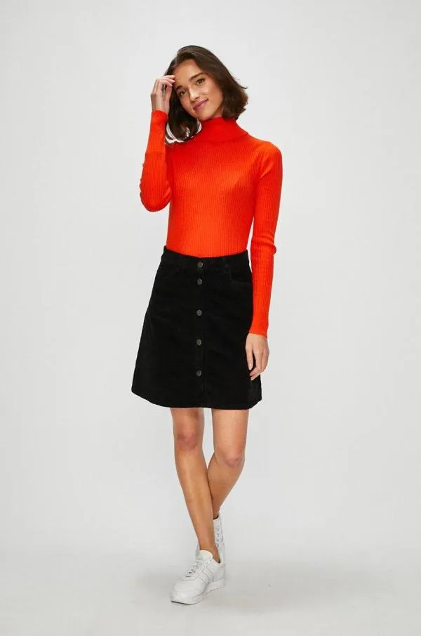 Fustă Noisy May XS | Verde, Mini, Monocrom, Reiat, Bumbac - Image 2