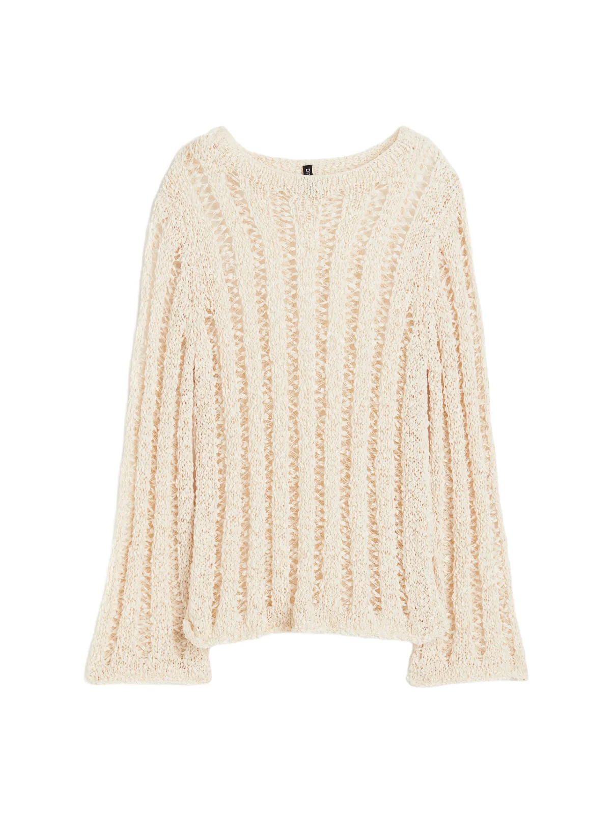 Pulover H&M EU 36 | Bej, Normal, Mânecă lungă, Regular fit, Transparent, Poliester