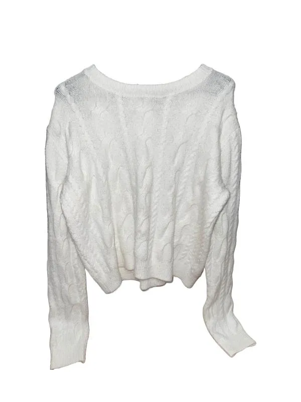 Pulover Bershka S | Alb, Normal, Mânecă lungă, Regular fit