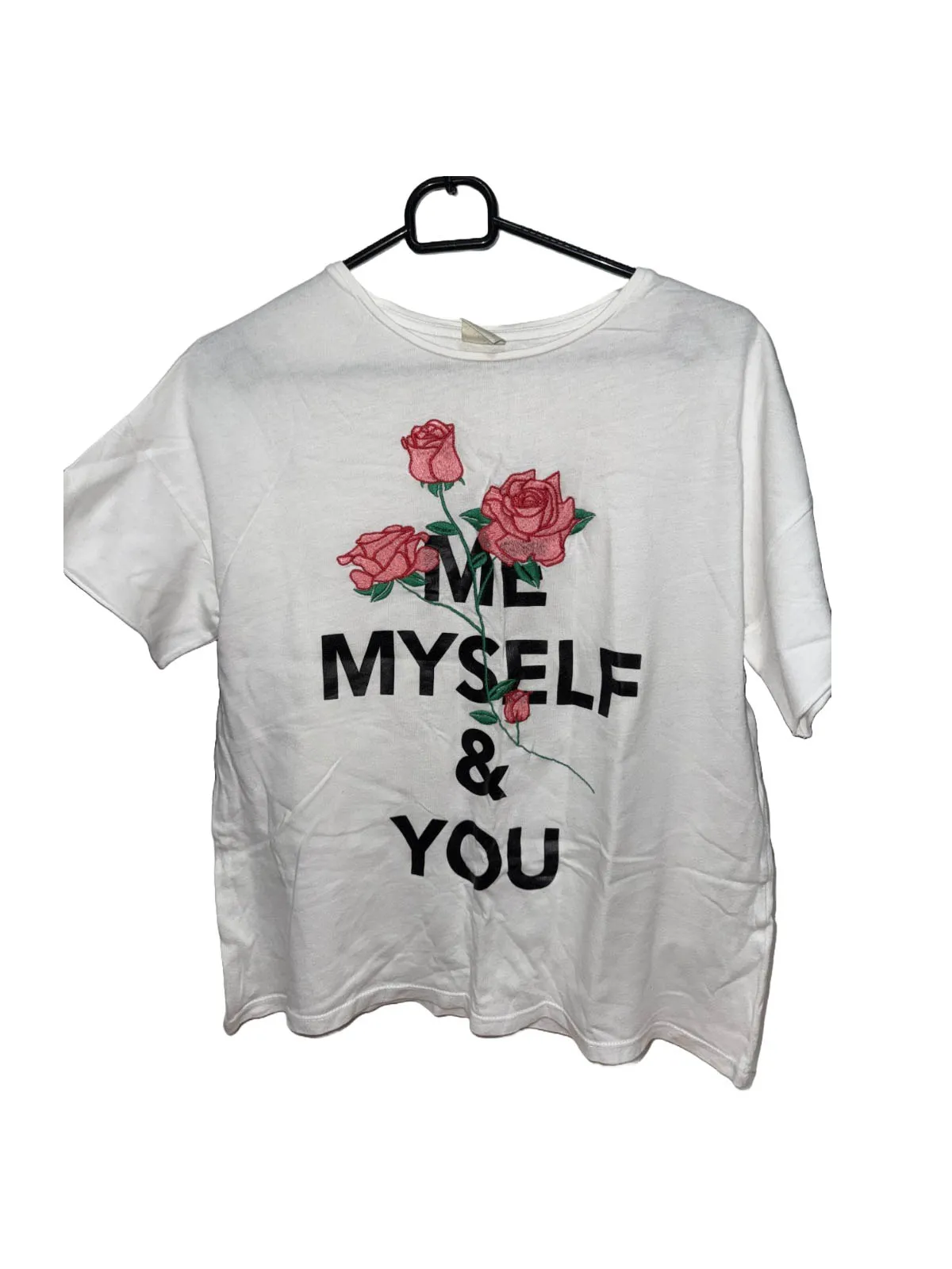 Tricou Zara XS | Alb, Normal, Mânecă scurtă, Floral & Tropical