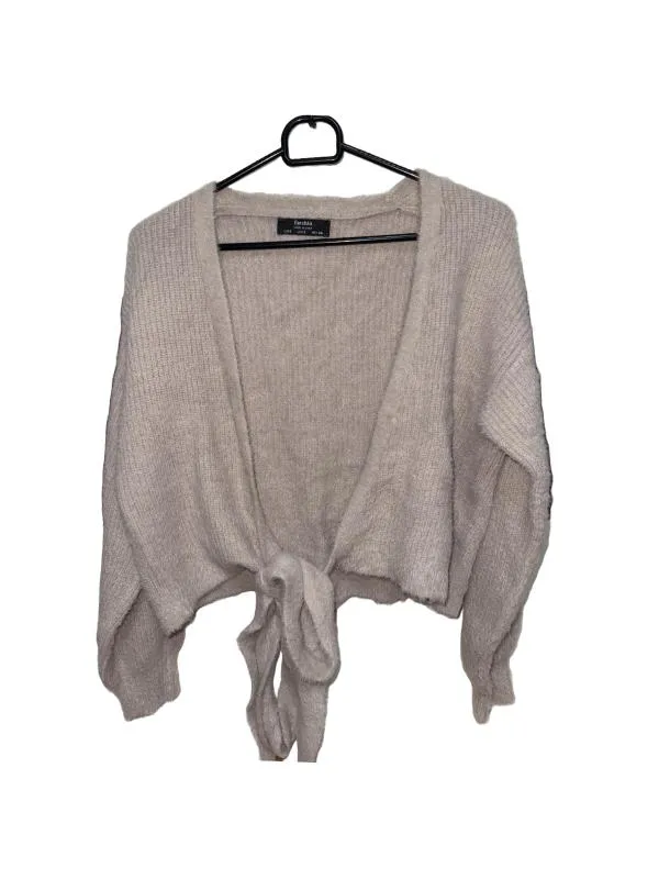 Pulover Bershka S | Bej, Normal, Mânecă lungă, Regular fit