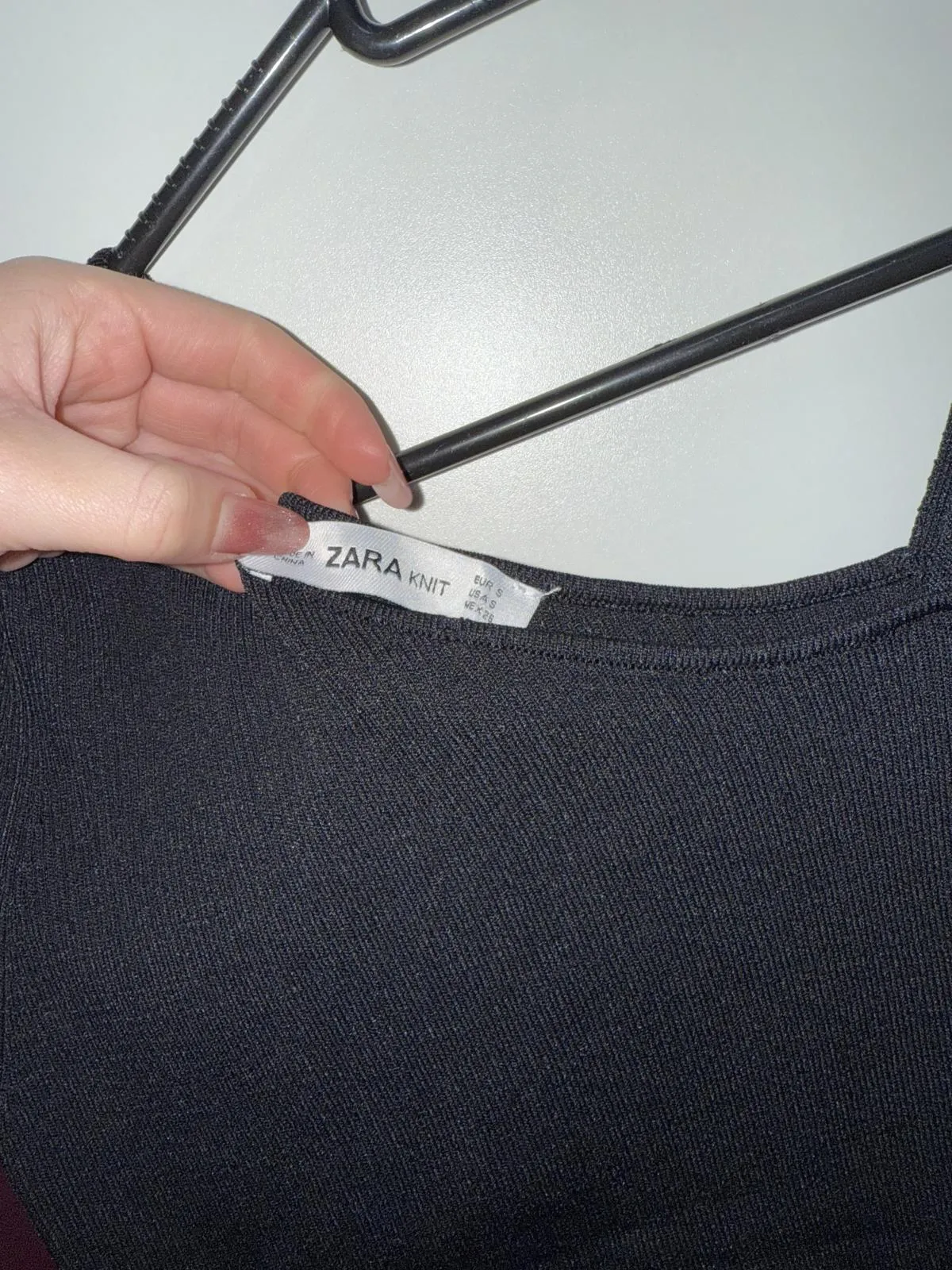Top cropped Zara S | Negru, Cropped (Scurt), Mânecă scurtă - Image 3