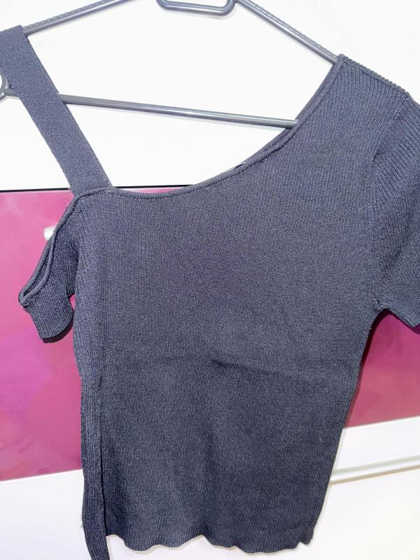 Top cropped Zara S | Negru, Cropped (Scurt), Mânecă scurtă - Image 5