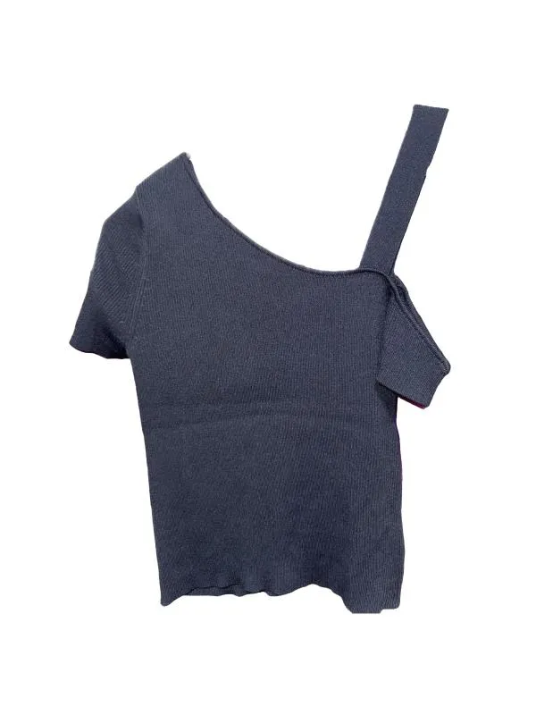 Top cropped Zara S | Negru, Cropped (Scurt), Mânecă scurtă
