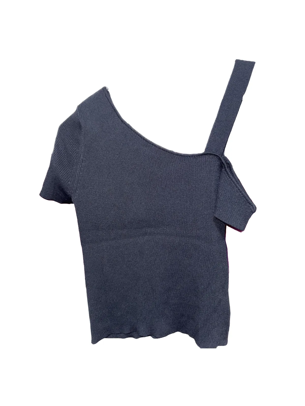 Top cropped Zara S | Negru, Cropped (Scurt), Mânecă scurtă