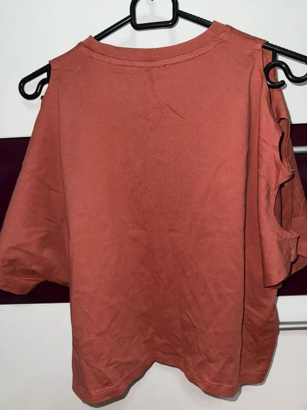 Tricou Bershka S | Cărămiziu, Normal, Mânecă scurtă - Image 5