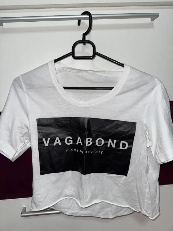 Top cropped Made By Society S | Alb, Cropped (Scurt), Mânecă scurtă, Logo - Image 2