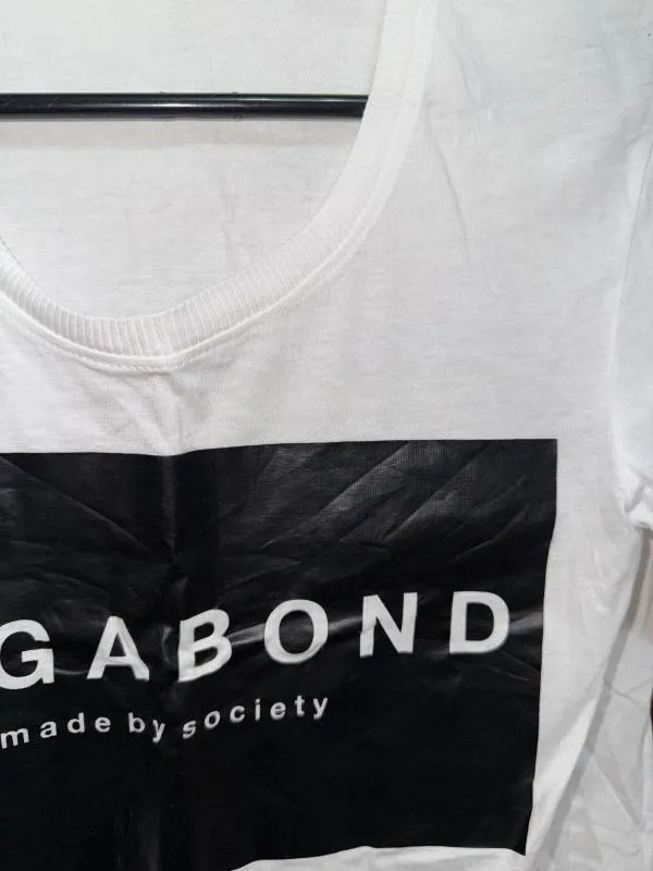 Top cropped Made By Society S | Alb, Cropped (Scurt), Mânecă scurtă, Logo - Image 3