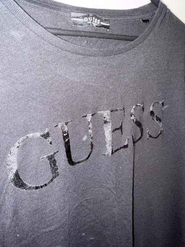 Tricou Guess S | Negru, Normal, Mânecă scurtă, Logo - Image 4