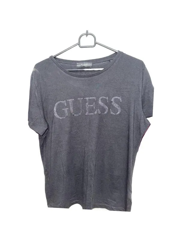 Tricou Guess S | Negru, Normal, Mânecă scurtă, Logo