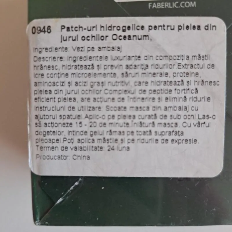 Patch-uri hidrogelice pentru pielea din jurul ochilor Oceanum Faberlic - Image 6