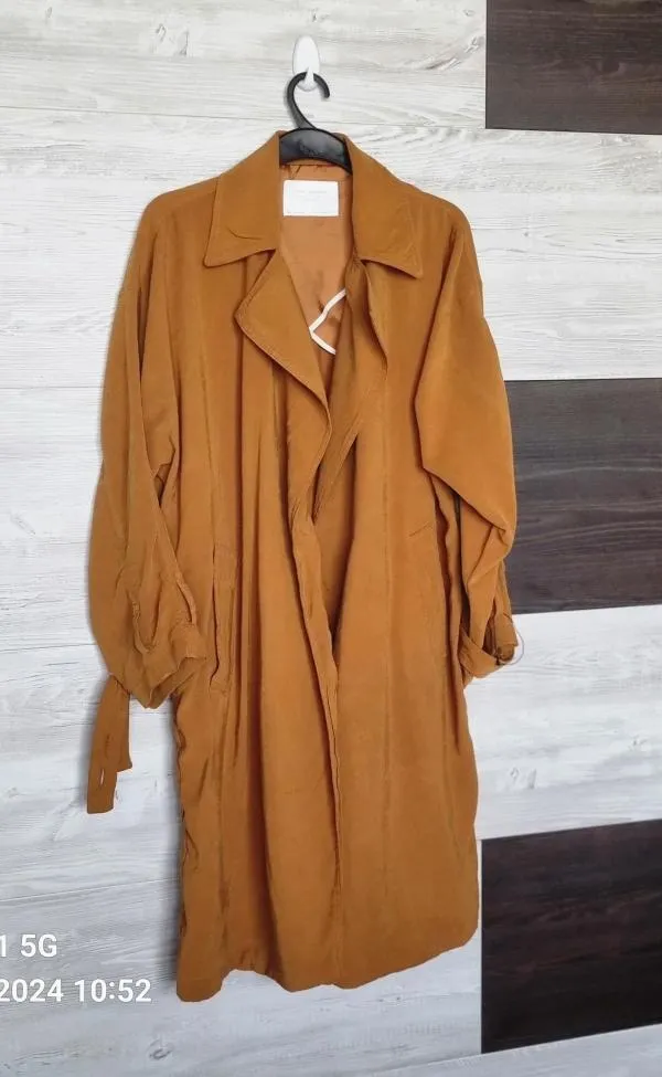 Trenci Zara EU 38 | Caramel, Fără glugă, Bumbac - Image 2