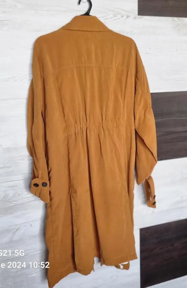 Trenci Zara EU 38 | Caramel, Fără glugă, Bumbac - Image 3