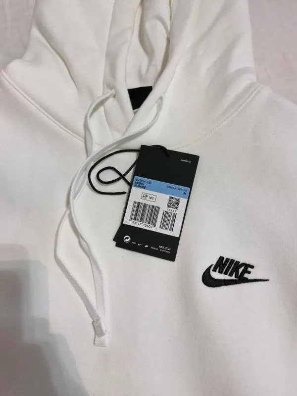 Hanorac Nike M | Alb, Mânecă lungă, Logo, Bumbac - Image 8