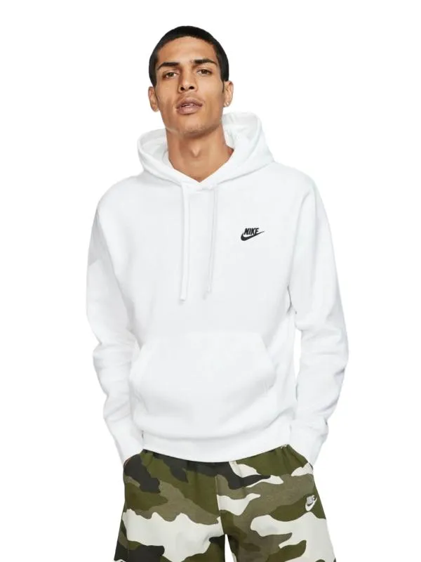 Hanorac Nike M | Alb, Mânecă lungă, Logo, Bumbac
