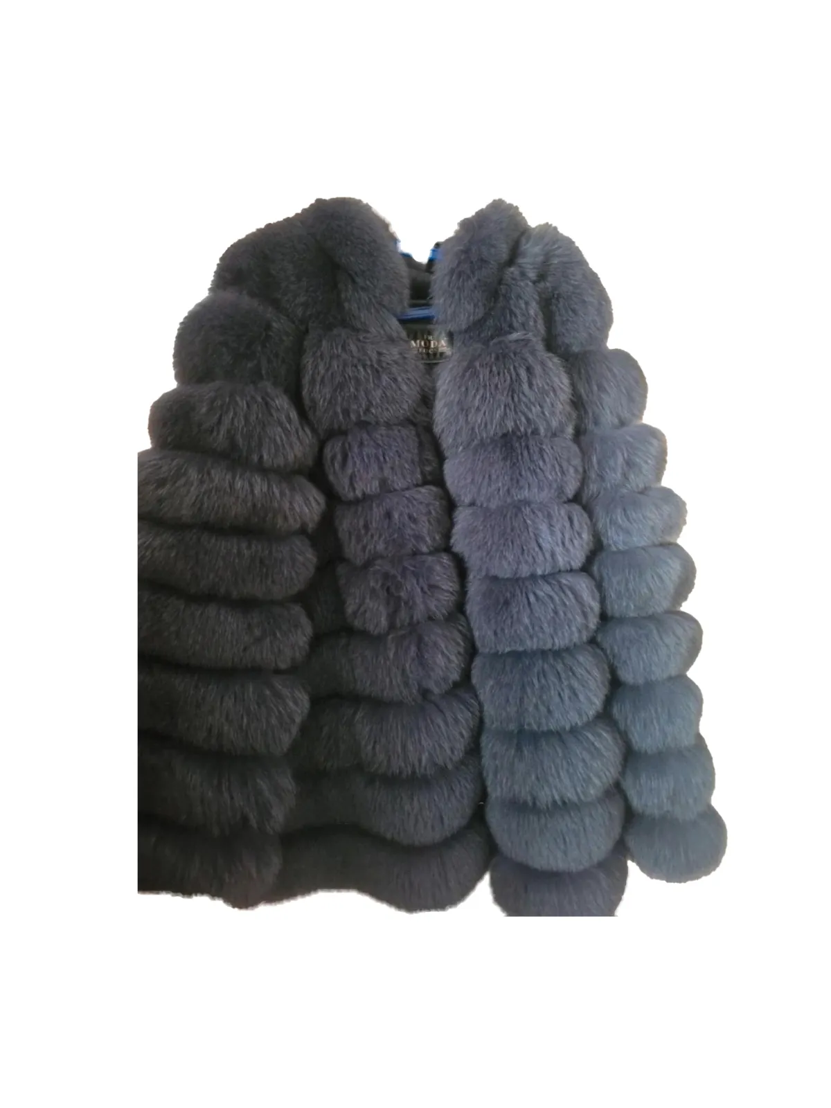 Geacă din blană Moda XL | Gri, Cu glugă, Blană naturală