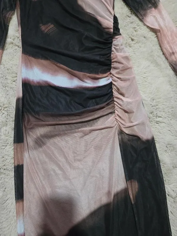 Rochie casual ASOS S | Multicolor, Maxi, Mânecă lungă, Abstract & Color Block, Poliester - Image 8