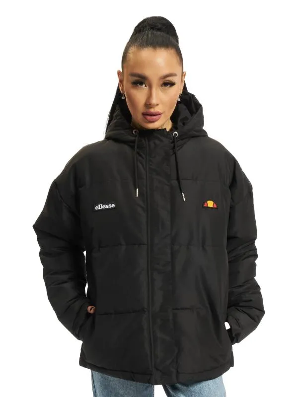 Geacă matlasată Ellesse EU 44 | Negru, Cu glugă, Logo