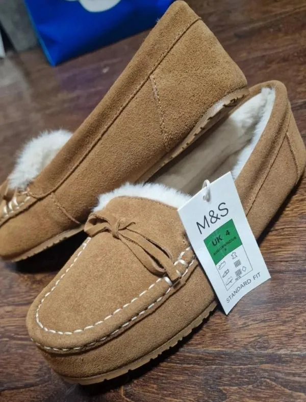 Mocasini Marks & Spencer EU 37 | Caramel, Piele întoarsă Suede - Image 2
