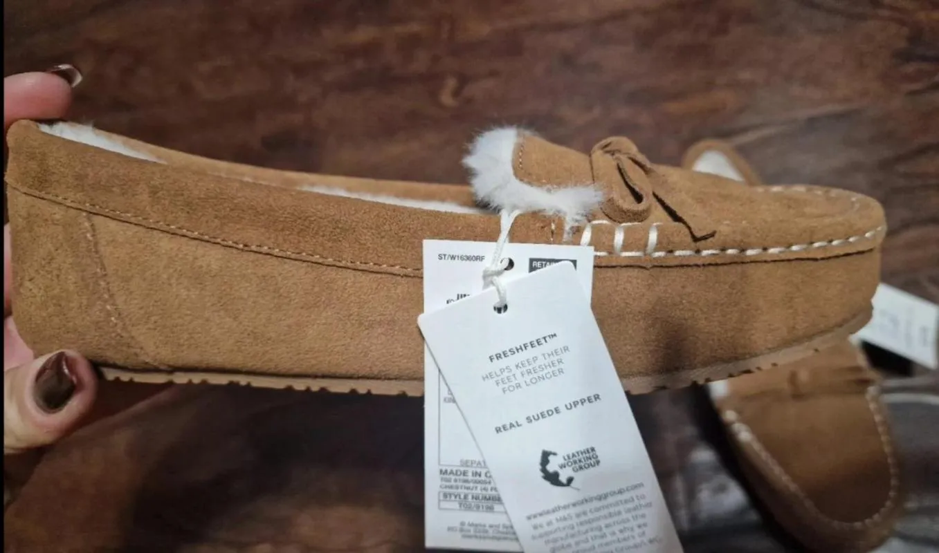 Mocasini Marks & Spencer EU 37 | Caramel, Piele întoarsă Suede - Image 5