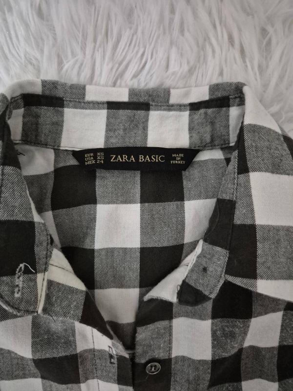 Cămașă Zara EU 36 | Alb, Normal, Mânecă lungă, Carouri - Image 3