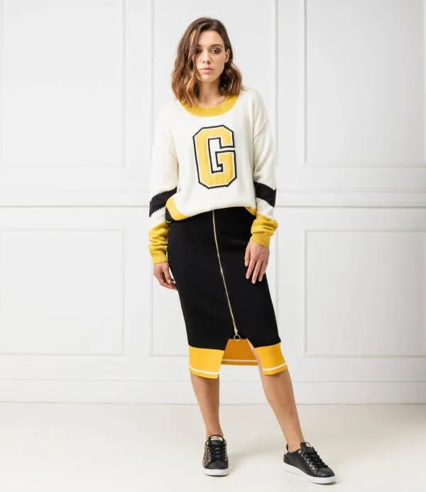 Pulover la baza gâtului Guess EU 36 | Alb, Normal, Mânecă lungă, Regular fit, Lână - Image 4