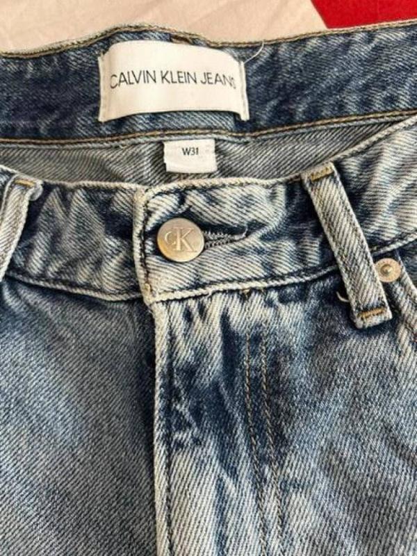 Blugi Calvin Klein M | Albastru, Talie medie, Slim fit, Rupți Cu tăieturi, Bumbac - Image 3