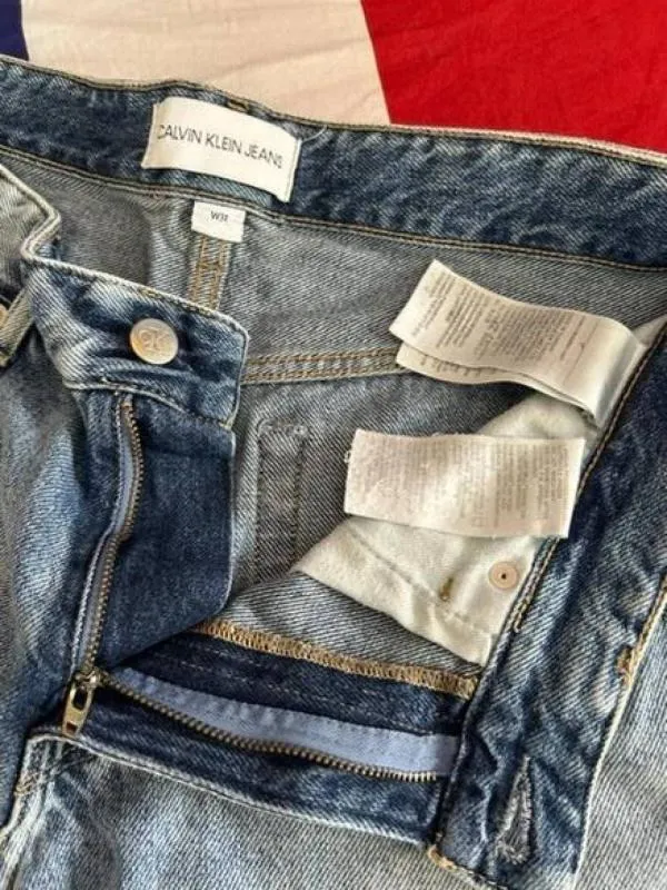 Blugi Calvin Klein M | Albastru, Talie medie, Slim fit, Rupți Cu tăieturi, Bumbac - Image 4