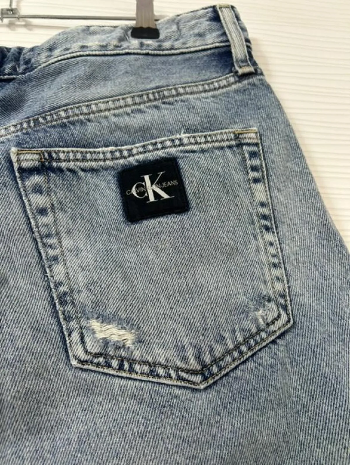 Blugi Calvin Klein M | Albastru, Talie medie, Slim fit, Rupți Cu tăieturi, Bumbac - Image 8