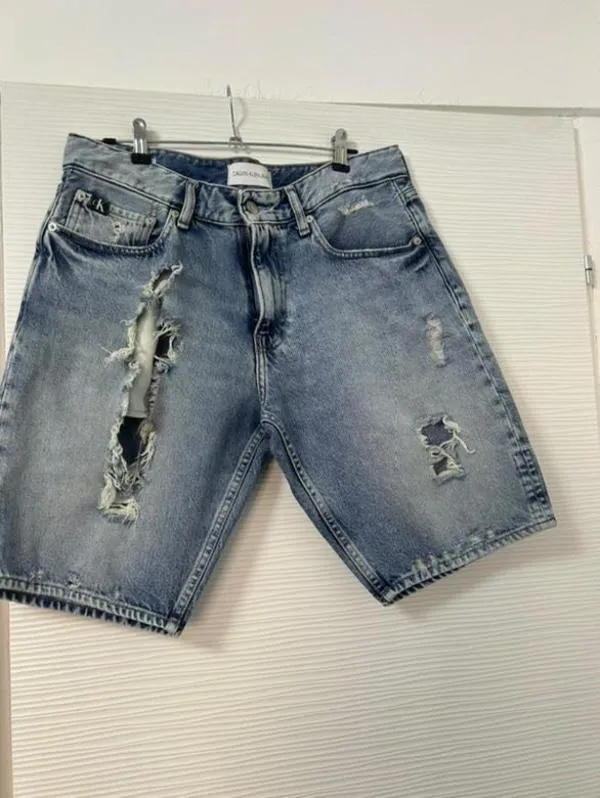 Blugi Calvin Klein M | Albastru, Talie medie, Slim fit, Rupți Cu tăieturi, Bumbac - Image 9