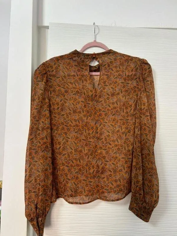 Cămașă CONBIPEL L | Caramel, Normal, Mânecă lungă, Floral & Tropical, Poliester - Image 3