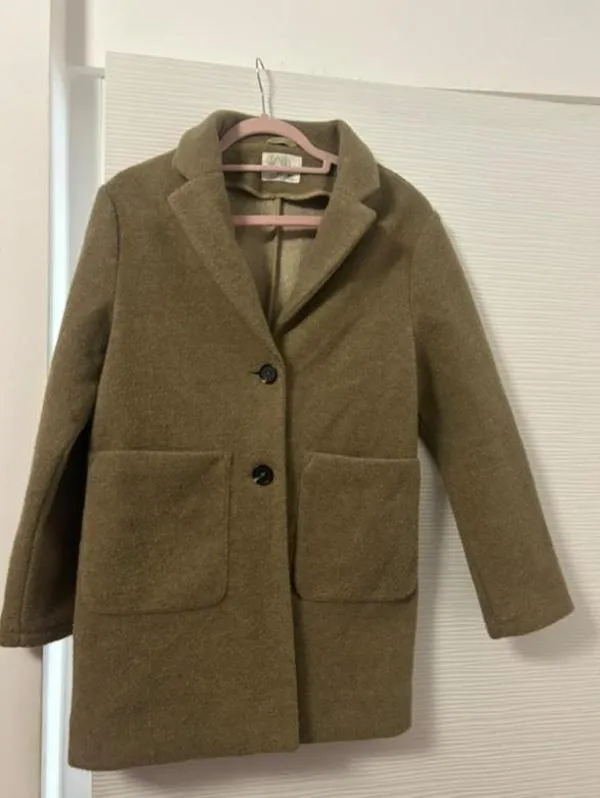 Palton scurt Zara XS | Caramel, Fără glugă, Poliester - Image 2