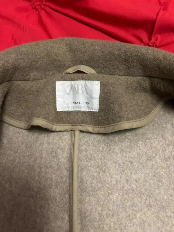 Palton scurt Zara XS | Caramel, Fără glugă, Poliester - Image 5