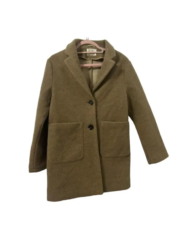 Palton scurt Zara XS | Caramel, Fără glugă, Poliester