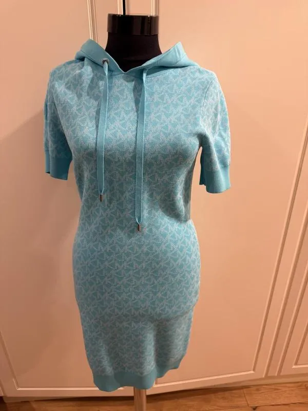Rochie casual Michael Kors M | Bleu, Mini, Mânecă scurtă, Logo - Image 3