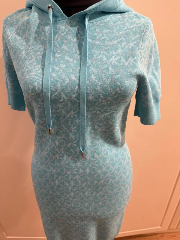 Rochie casual Michael Kors M | Bleu, Mini, Mânecă scurtă, Logo - Image 4