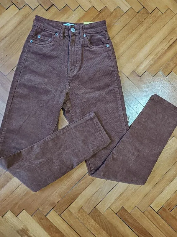 Pantaloni Pull&Bear EU 32 | Maro, Lungi, Talie medie, Skinny fit - Image 5
