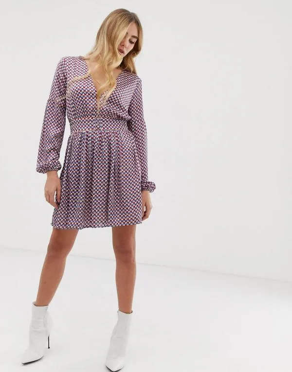 Rochie de seară Missguided EU 34 | Burgundy, Midi, Mânecă lungă - Image 4