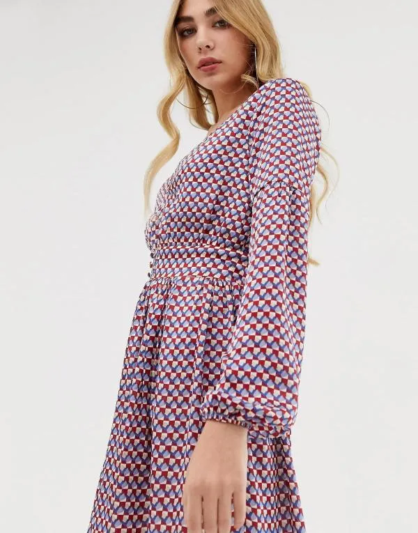 Rochie de seară Missguided EU 34 | Burgundy, Midi, Mânecă lungă - Image 2