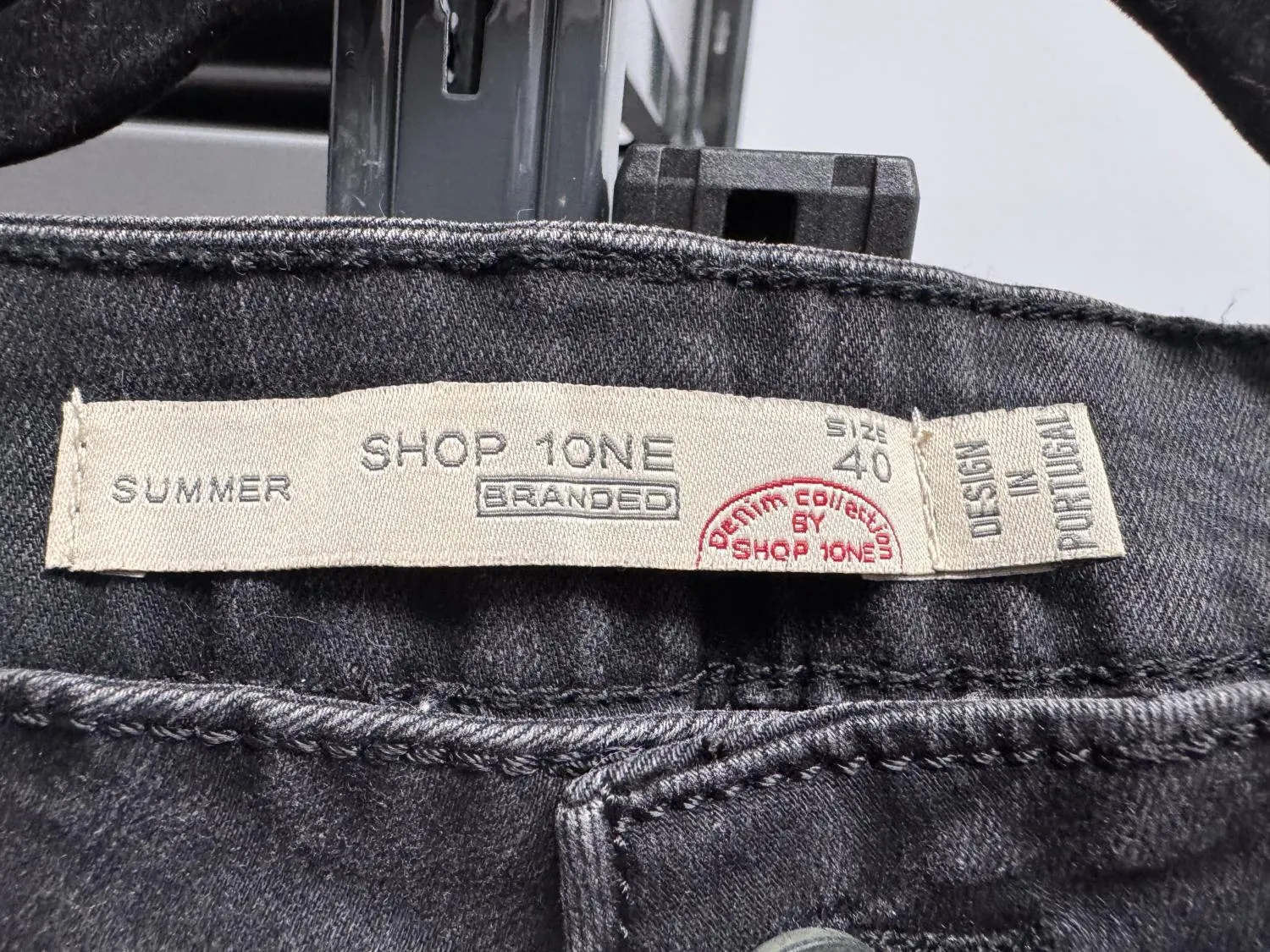 Blugi 1-ONE EU 40 | Negru, Lungi, Talie joasă, Skinny fit, Cu decupaje, Denim - Image 3