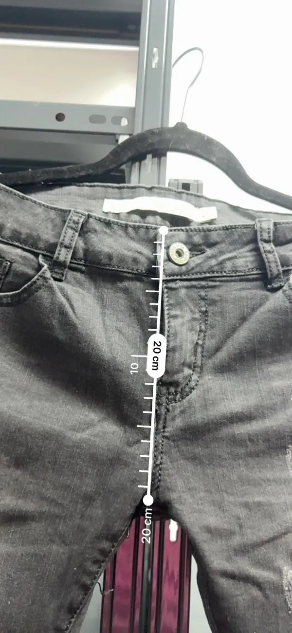Blugi 1-ONE EU 40 | Negru, Lungi, Talie joasă, Skinny fit, Cu decupaje, Denim - Image 7