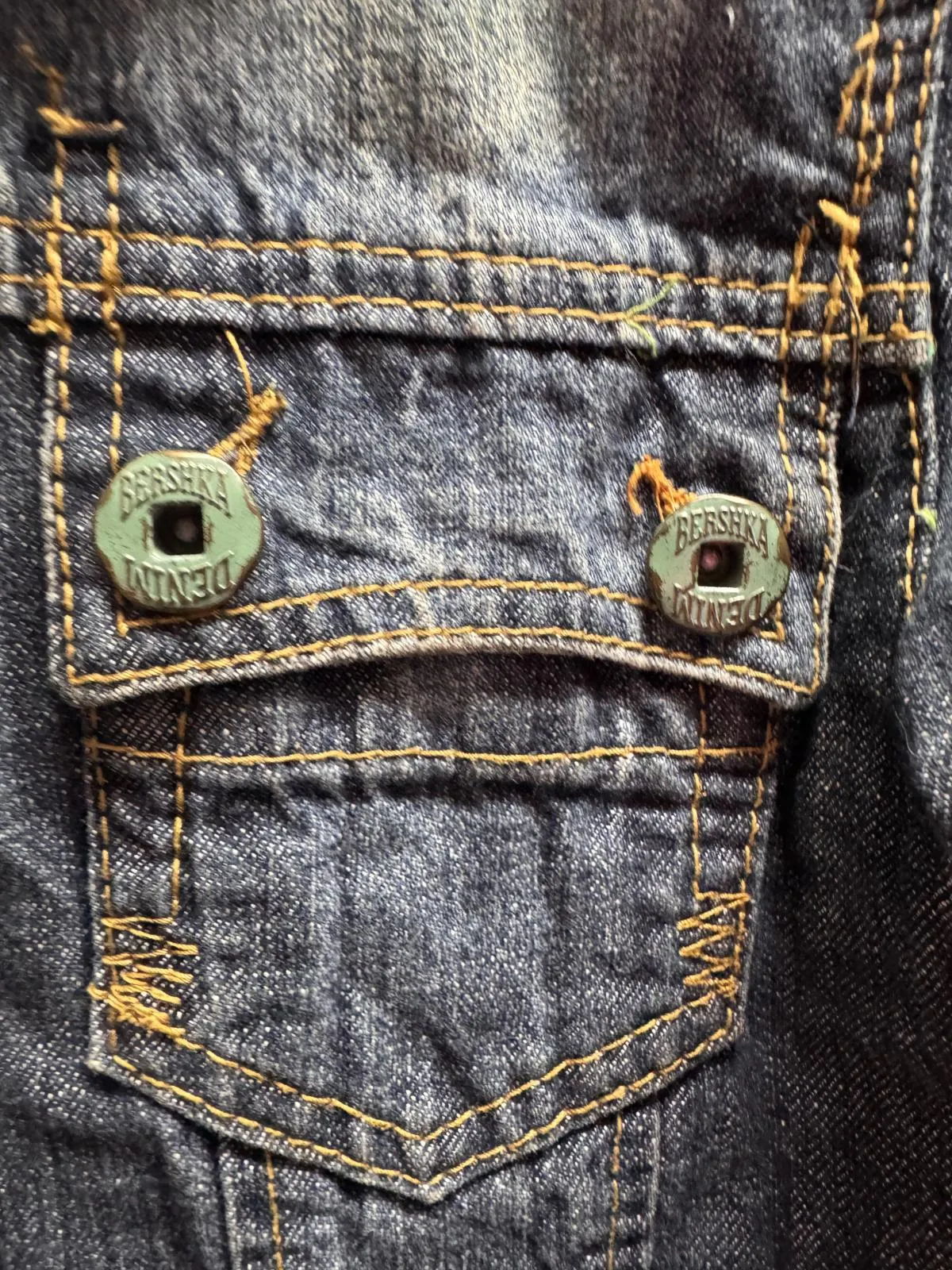 Geacă din denim Bershka EU 38 | Albastru, Fără glugă, Broderie, Denim - Image 4