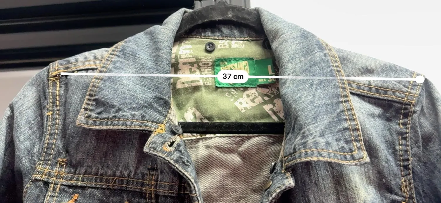 Geacă din denim Bershka EU 38 | Albastru, Fără glugă, Broderie, Denim - Image 6
