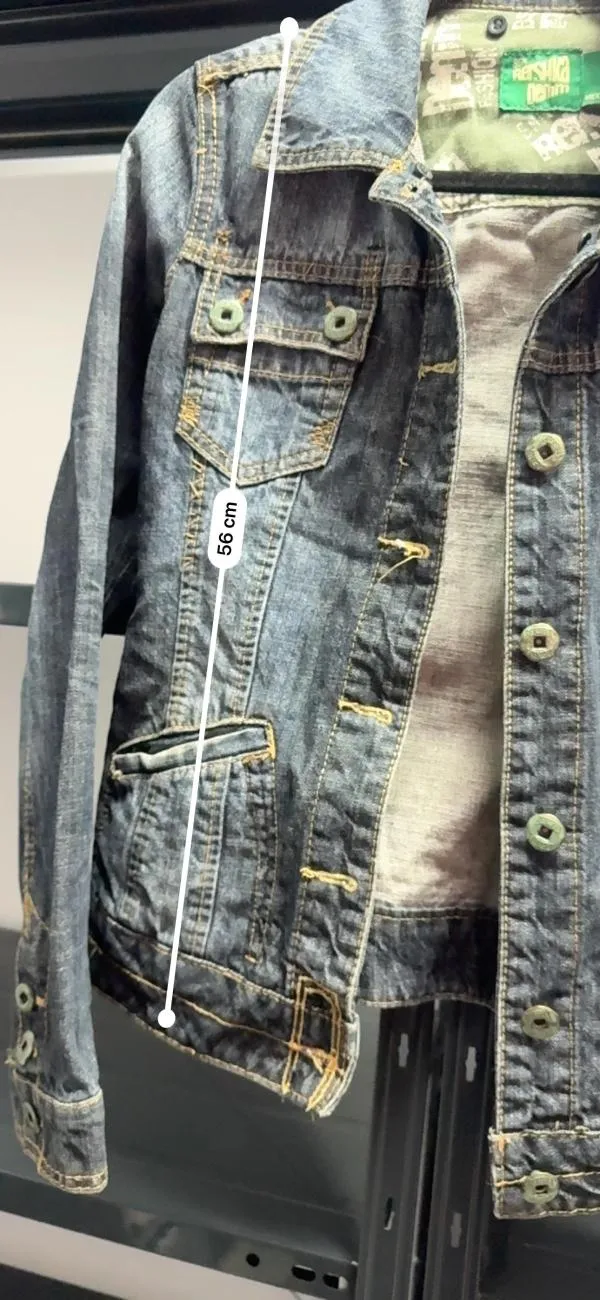 Geacă din denim Bershka EU 38 | Albastru, Fără glugă, Broderie, Denim - Image 7