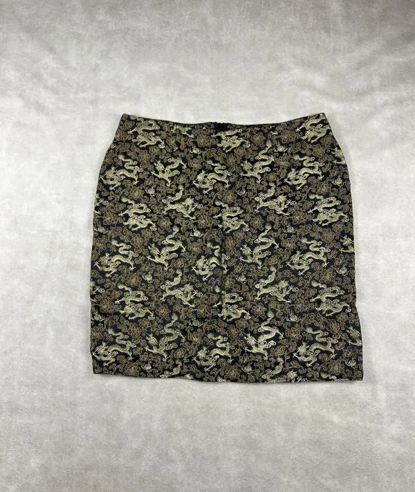 Fustă dreaptă Street One EU 40 | Auriu, Midi, Talie înaltă, Dreaptă (Straight) fit, Oriental & Paisley - Image 2