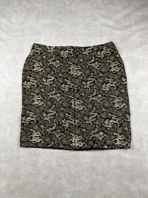 Fustă dreaptă Street One EU 40 | Auriu, Midi, Talie înaltă, Dreaptă (Straight) fit, Oriental & Paisley - Image 5