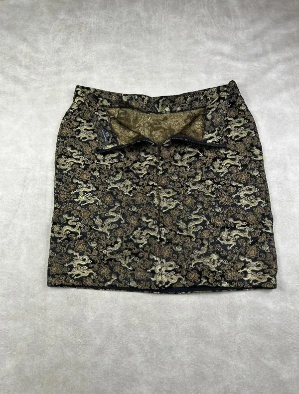 Fustă dreaptă Street One EU 40 | Auriu, Midi, Talie înaltă, Dreaptă (Straight) fit, Oriental & Paisley - Image 4