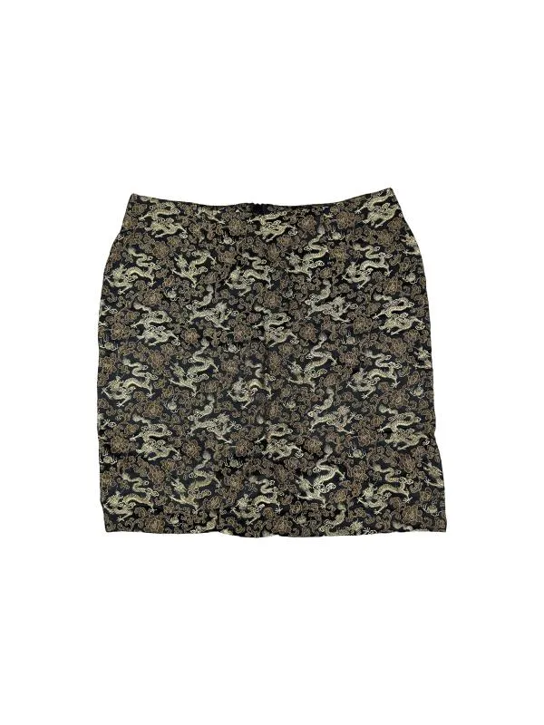 Fustă dreaptă Street One EU 40 | Auriu, Midi, Talie înaltă, Dreaptă (Straight) fit, Oriental & Paisley